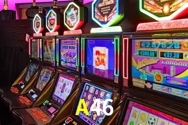Una escena digital vívida inspirada en casino con A46 mostrado prominentemente, luces brillantes, fichas, cartas y acentos dorados.